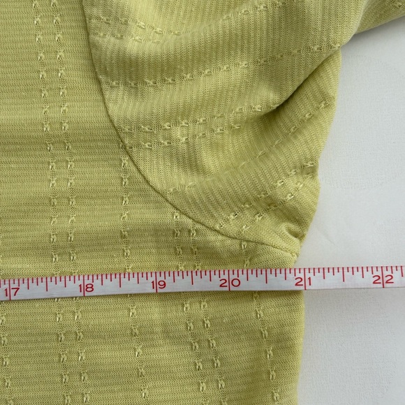 Vintage Russ Pointelle Top Petite Large Chartreuse Nice Details Rayon Cotton - Picture 8 of 10